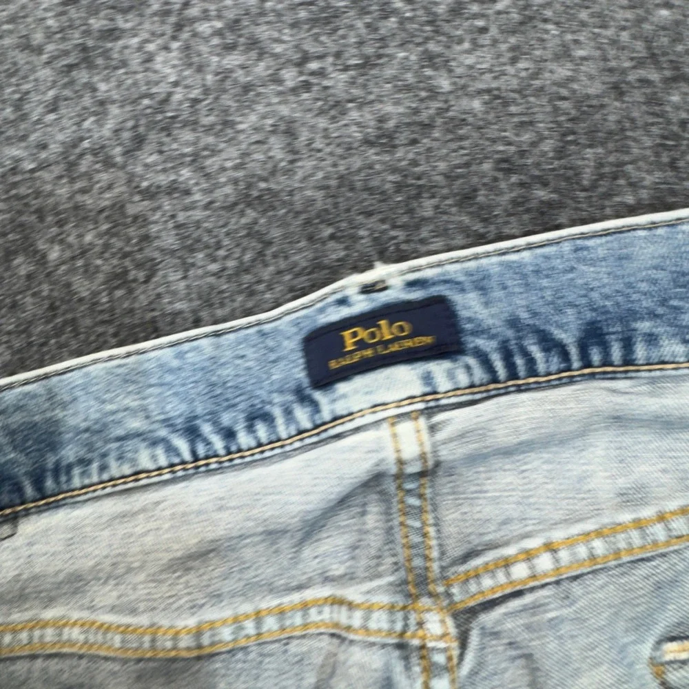 Polo Ralph Lauren Jeans Mens 33x30 Blue Varick Slim Straight Light Wash Stretch